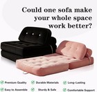 Folding Sofa Bed Flannel Futon Couch Pillow Blanket Convertible Sleeper Chair