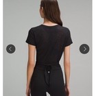 Lululemon Tie-waist Breathable Short-sleeve Shirt Black 6