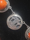 Vintage Egyptian Revival Necklace   Earring Set  900 Silver   Carnelian Agate 
