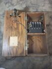 Antique Tr   S Company Hand Crank Wooden Oak Wall Phone