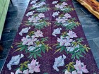 Oriental Regency 1940   s Magnolias  On Shoji Mid Century Barkcloth Vintage Fabric