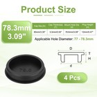 4pcs Silicone Hole Plug 78 6mm  Black High Temp T Type Rubber Stoppers