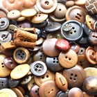 Mixed Lot Vintage Buttons Mostly Brown Vegetable Ivory Some Other Materials