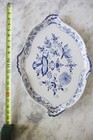Vintage Large Meissen Blue Onion Porcelain Serving Platter 18  Rare Fine China