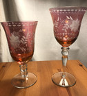 Pair Of Antique Luster Ruby By Royal Danube Iced Tea   Water Goblet Glasses