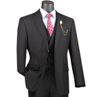 Vinci Men s 3pc Modern Fit Suit W  Adjustable Waist - 36s-56l  5 Colors - New