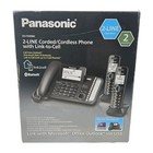Panasonic Phone System W 2 Handsets Corded cordless Answering Machine Kx-tg9582b