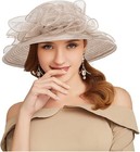 Womens Kentucky Derby Church Dress Hat Bridal Organza Tea Party Hats Fascinator