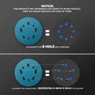 Diamond Shape 5 Inch 600 Grit Sanding Disc  Revolutionary Patent 8 Hole Blue 