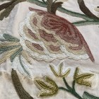 Jacobean Floribunda Fabric Panel Hand Stitch Wool Cotton Appx 27x34  Repeat  45 