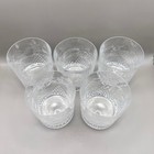 Set Of 5 Vtg Tiffin Franciscan Cut Whiskey Rocks Glasses Floral Barware