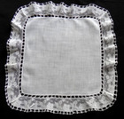 Vintage Valenciennes Lace And Linen Handkerchief 15  Bridal Wedding Perfect