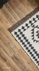 Runner Jute Rug Area Natural White Carpet Rug  Modern Hand Hallway Geometric