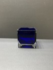 Vibrant Cobalt Blue Square Glass Vase vintage
