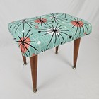 Mid-century Footstool Ottoman Stool Retro Atomic Tapered Legs Vintage Mcm