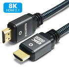 8k Hdmi Cable Hdmi 2 1 48gbps High Speed Braided Uhd Hdtv 3d Dolby Hdcp Earc Hdr