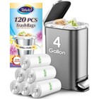 Strong Trash Bags 4 Gallon 120 Counts Clear Garbage Bags Home Office Kitchen New