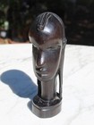 Vintage African Maasai Carved Ebony Iron Wood Wooden Head-a2