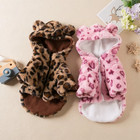 Winter Pet Dog Clothes Warm Fleece Dog Hoodie Leopard Dog Coat Jacket French Bul