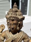 Vintage Bronze Thai 4-faced Phra Phrom Brahma Statue 13-3 4  Tall