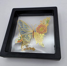 Butterfly Flower Metal Bookmark With Chain New In Display Box Gold Tone Gift