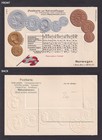 Vintage Embossed Postcard Norway Coins Currency Chart Numismatic Theme