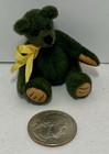 Sweet Vintage Miniature Velveteen Sage Green Jointed Teddy Bear 2 1 2    Tall