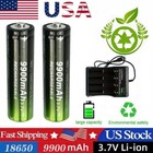 3 7v Rechargeable Li-ion Button Batteries  9900mah  With 4-slot Usb Charger