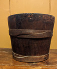 Early Antique Primitive Wood Bucket Shaker Style Bands W  Overlapping Fingers