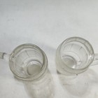 Set Of 2- Vintage Clear Glass Whiskey Barrel Shaped Shot Glasses With Handles