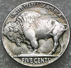 Hobo Novelty  Nickel - Indian Chief Skull Head Hobo Coin - Antiqued Looking
