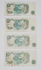 Great Britain 4 X 1 Pound 1960 England Qeii Banknotes