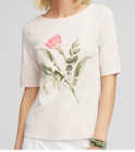 Nwt New Spring Chico s Sz 2   Large Floral Pima Cotton Tee   55 50