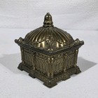 Vintage Ornate Brass Tone Trinket Box Jewelry Casket Victorian Style Taiwan