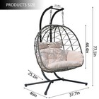 2-person Hanging Egg Swing Chair With Stand  Wicker Outdoor Chair W  Cushions