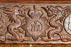 Victorian Hand-carved Antique Wood Art Box Asian Chinese Dragon Motif