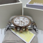 New Michael Kors Mk5735 Lexington Chronograph Tri Tone Silver Dial Women s Watch