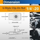 10pcs 1 4 -20 U Clip Nuts  304 Stainless Steel Clip-on U 1 4  - 20  Silver