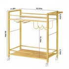 Bar Cart home Bar Serving Cart With Storage Shelves  2 Tier Rolling Beverage    