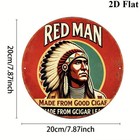 Retro Tin Sign Red Man Chewing Tobacco Man Cave Office Den Wall Advertising