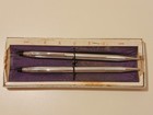 Vintage Cross Century Pen   Pencil Set S350 Lustrous Chrome W  Original Box Usa