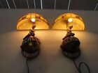Vintage Schlitz Beer On Draught Sconces Lamps Girl Lighted 1971 Pair Of 2 8x12