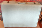 Vintage 1950 s Samsonite Streamlite 26  Teal Blue Hard Side Suitcase--no Key