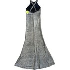 New Glitter Dress Evening Prom Long Sleeveless Formal Sz L Black Tie Sparkly