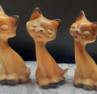 Lot 4 Rare Vintage Mini Plastic Siamese Cat Kitty Leaning Hong Kong Figurine