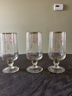 Set Of 3 Vintage Irish Coffee Footed Glasses Gold Rim Shamrock 15 Oz