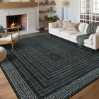 Area Rug  Runner - Vintage Farmhouse Faux Wool  Ultra- Soft Indoor Carpet Decor