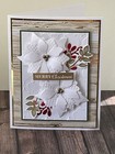 Christmas Card Kit- Poinsettia  Elegant  White  Gold   Red Foil  Merry Christmas