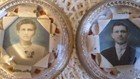 Antique Victorian Photo Paperweights Spooky Wedding Valentine Glass Glittr Paper