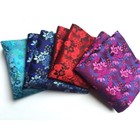 Men   s Pocket Square Floral Print Hanky Wedding Party Handkerchief Bright Color 